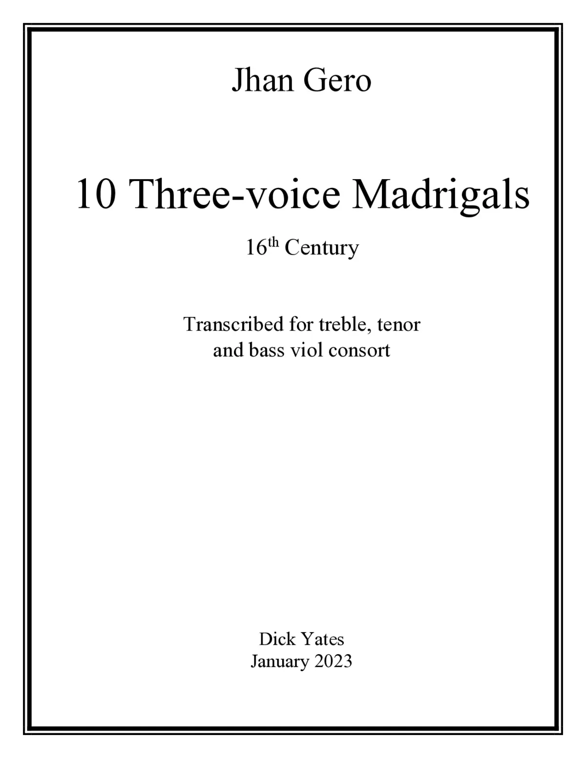 10 Three Voice Madrigals - Page 1