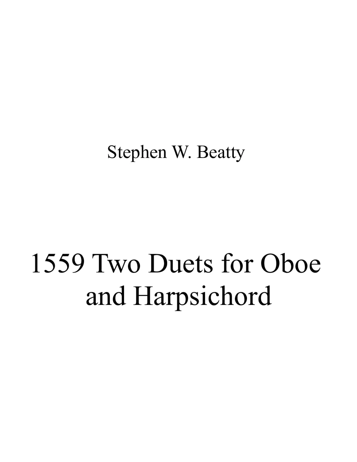 Two Duets for Oboe and Harpsichord - Page 1