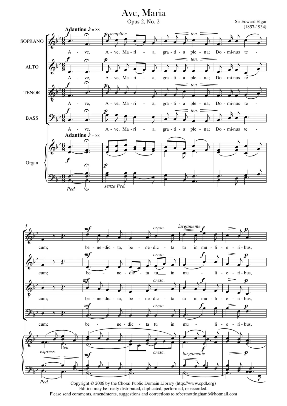 Ave, Maria, Op. 2, No. 2 - Page 1