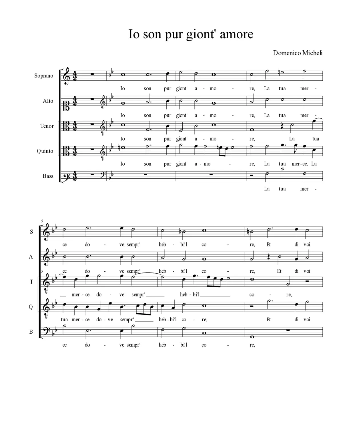 Io son pur giont' amore - Page 1
