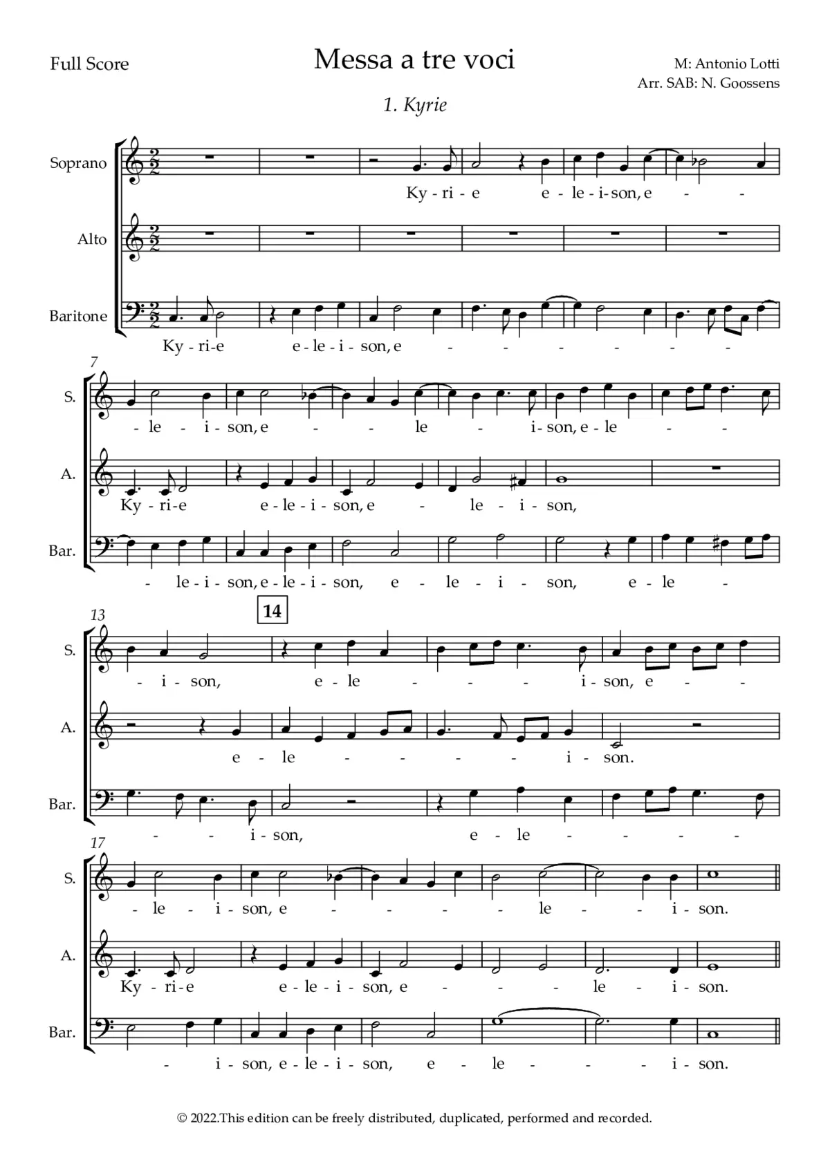 Mass for Three Voices - Page 1