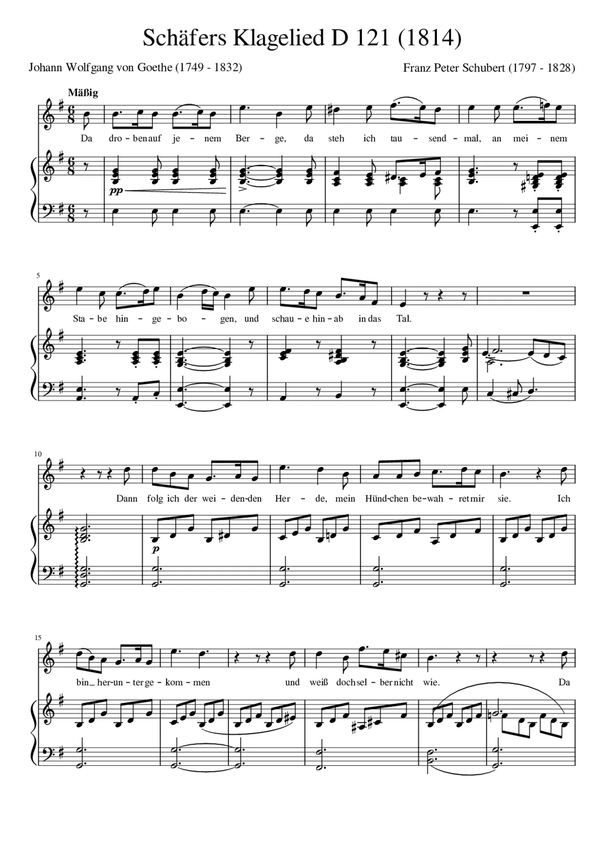 Schäfers Klagelied D.121 - Page 1