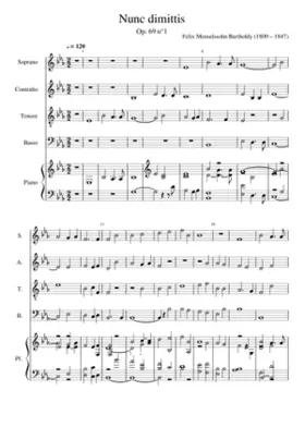 Op. 69 No. 1 Nunc dimittis Felix Mendelssohn Bartholdy