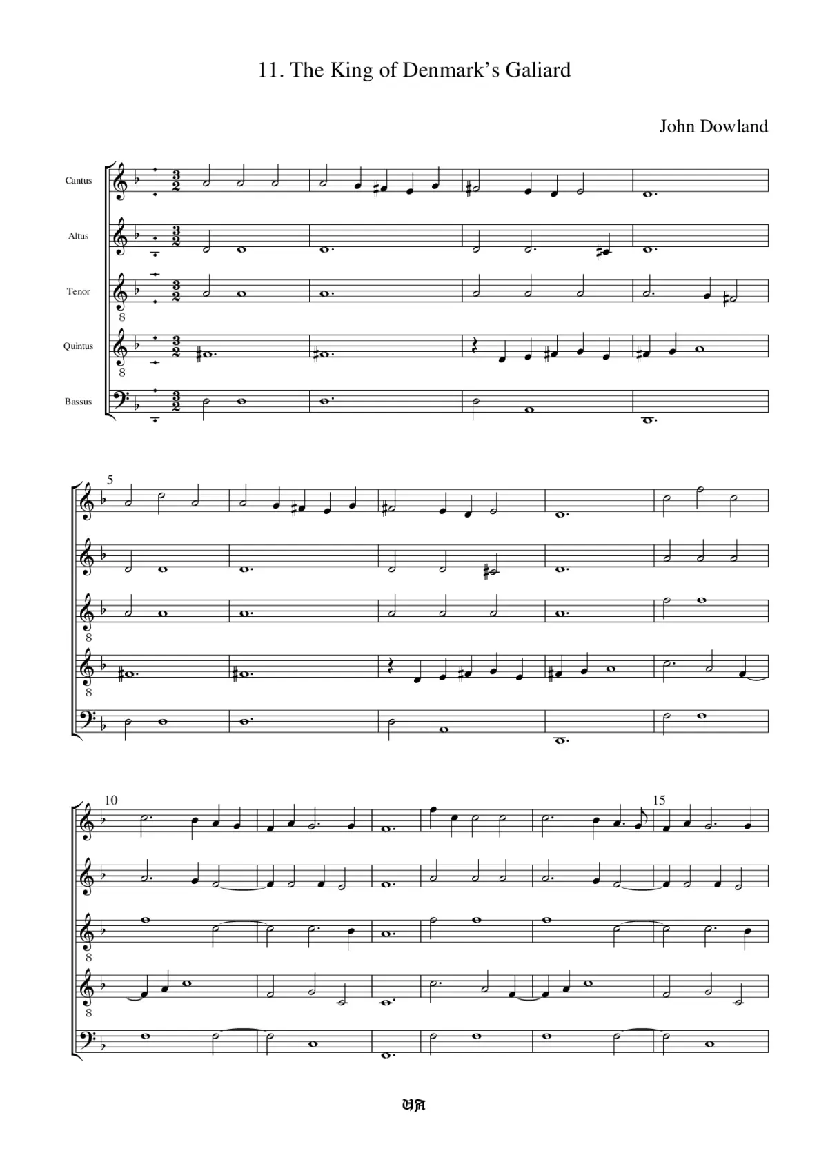 The King of Denmark's Galliard - Page 1