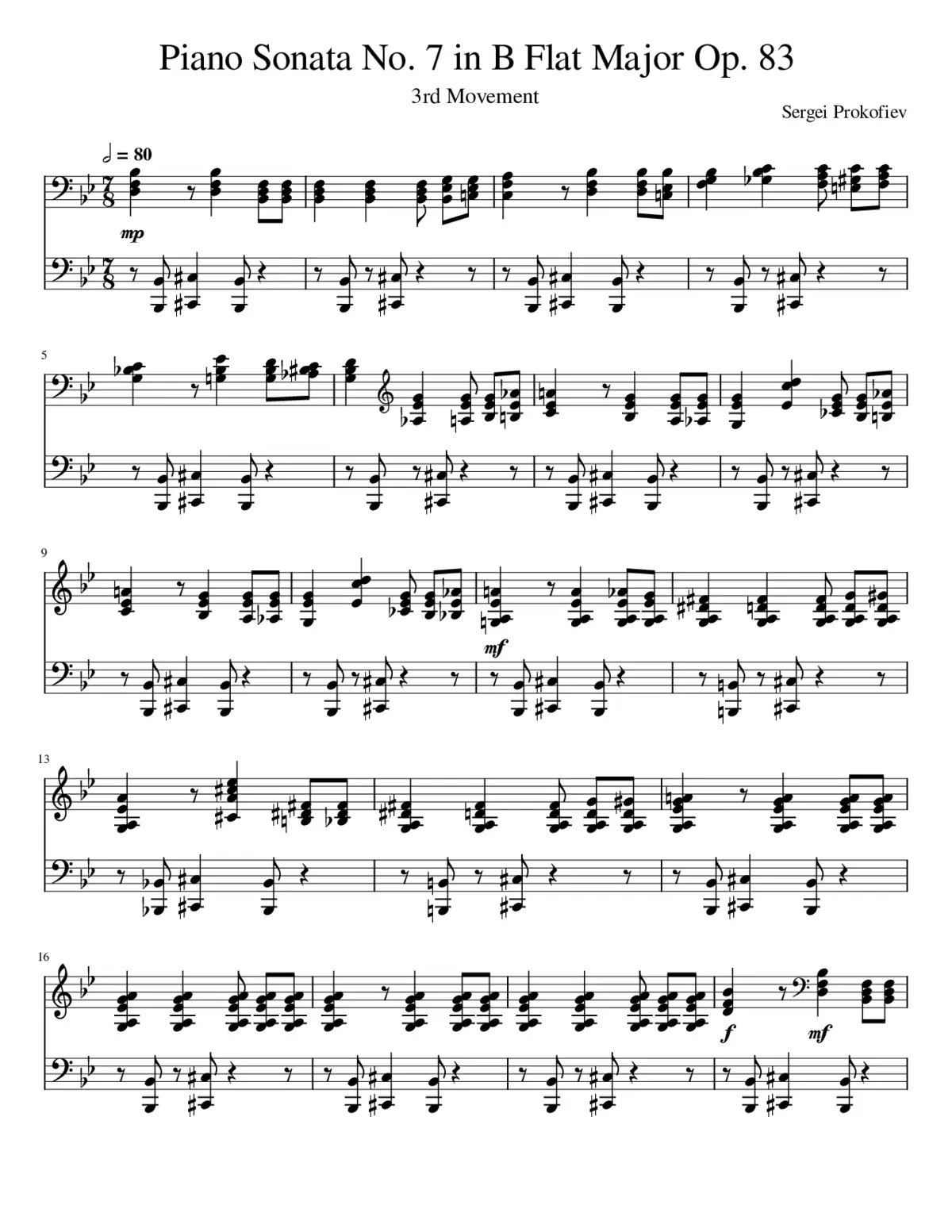 Piano Sonata No.7 Op.83 - Page 1