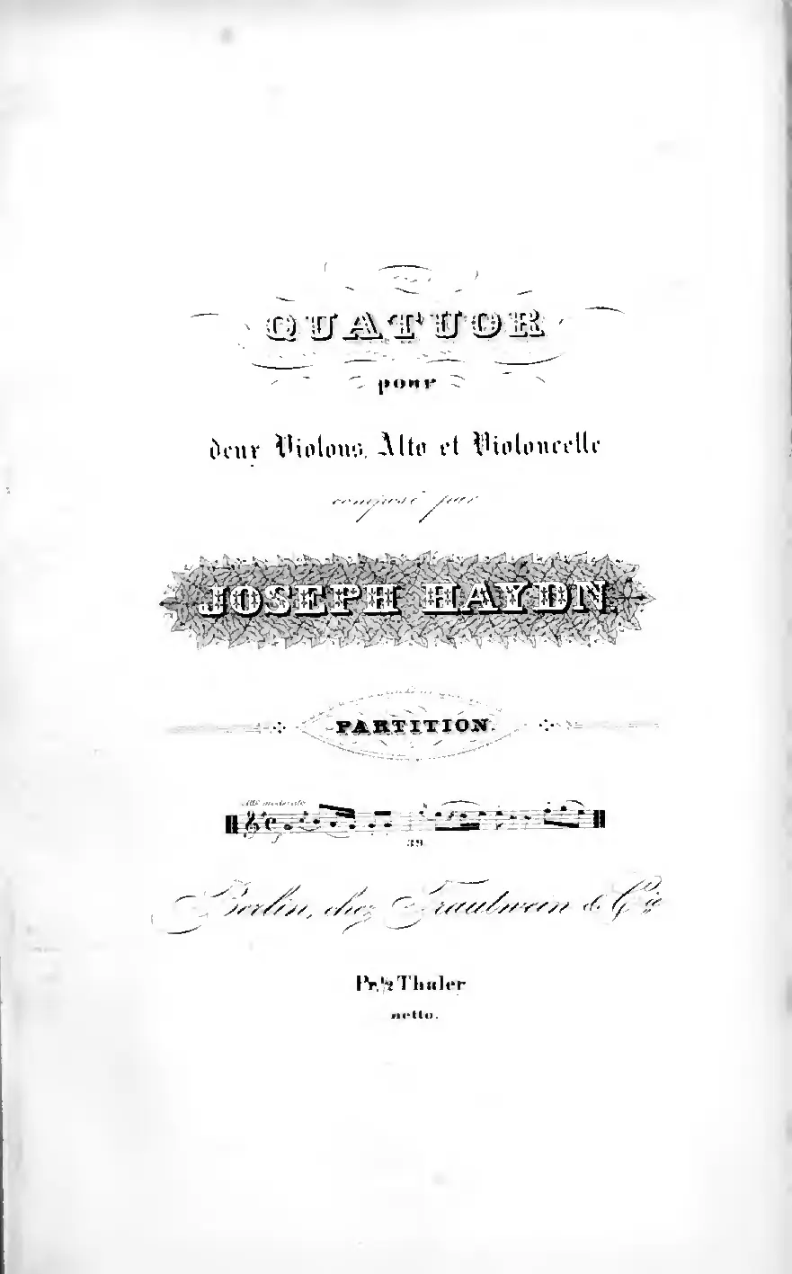 String Quartet in G major - Page 1