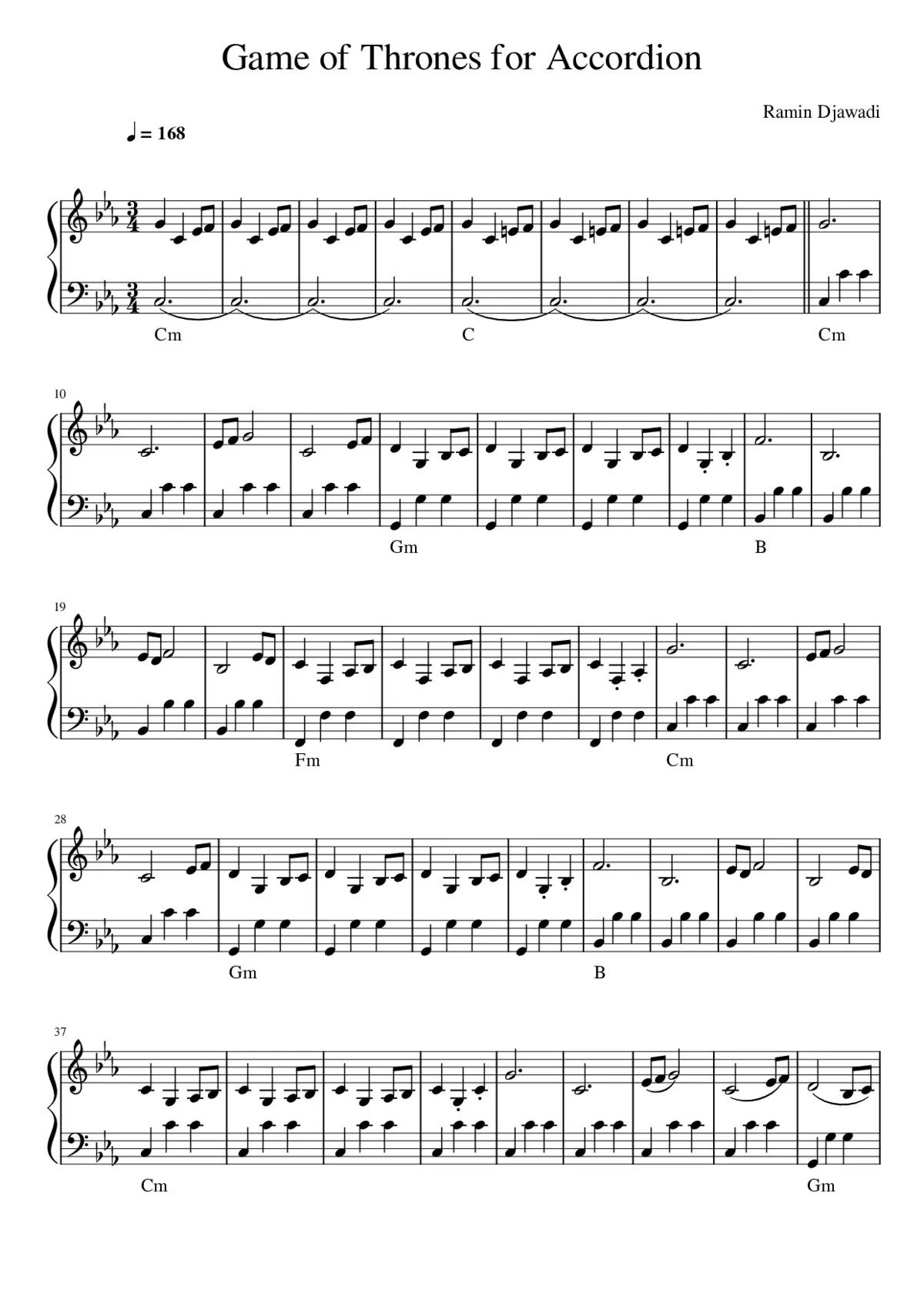 Game Of Thrones Theme - Page 1