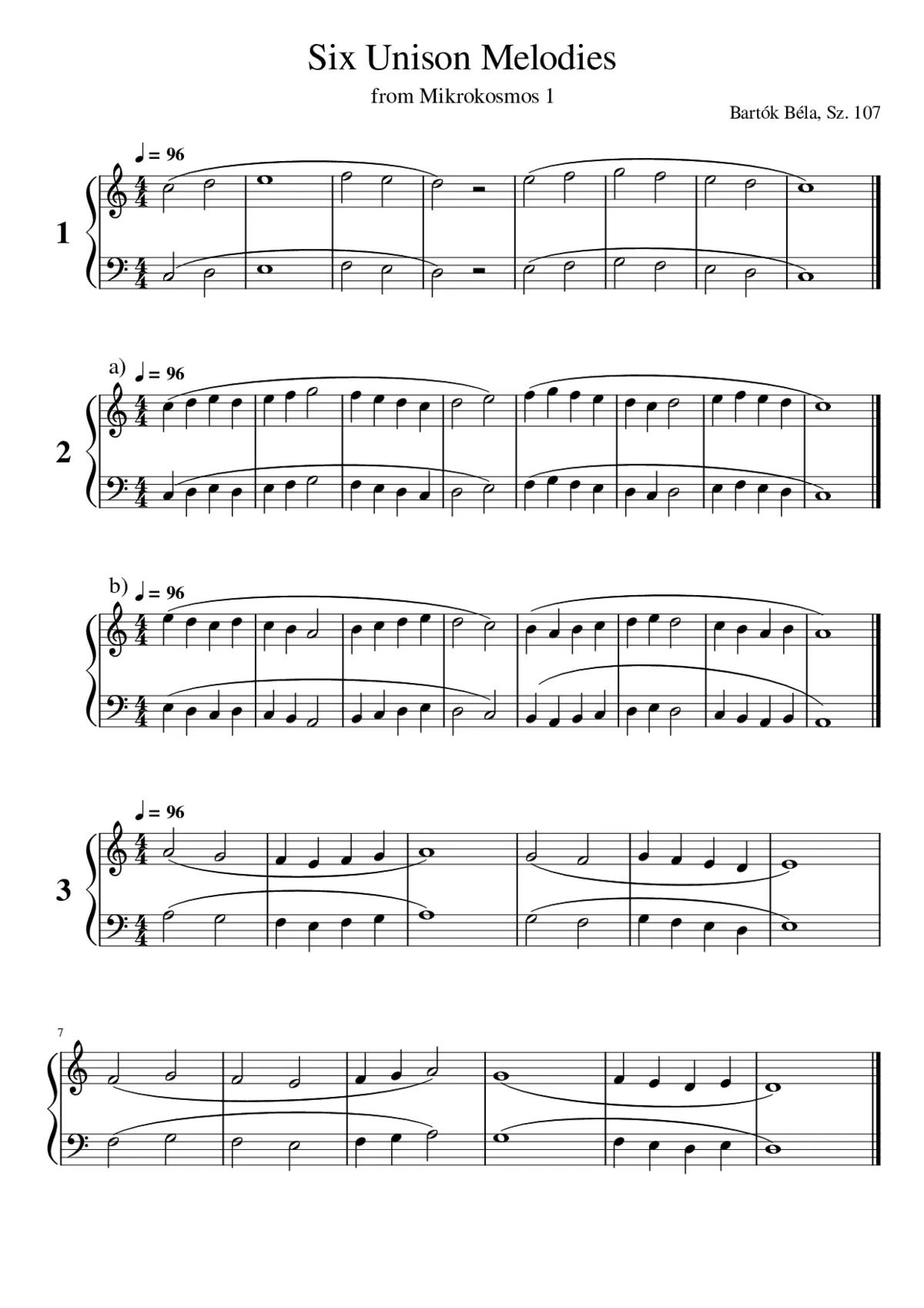 Mikrokosmos Sz.107 - Page 1