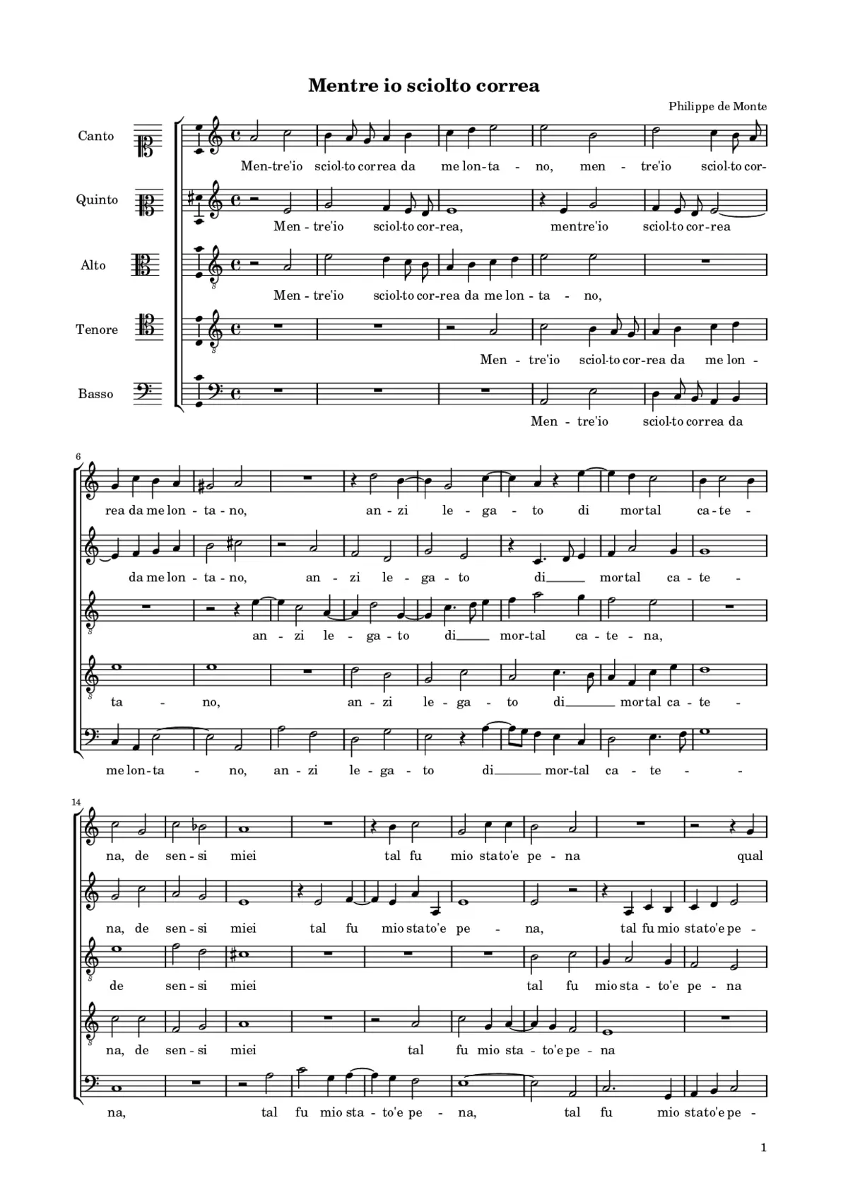 Mentre io sciolto correa - Page 1