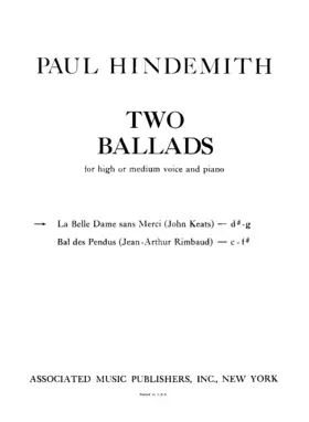 Two Ballads for high or medium voice and piano