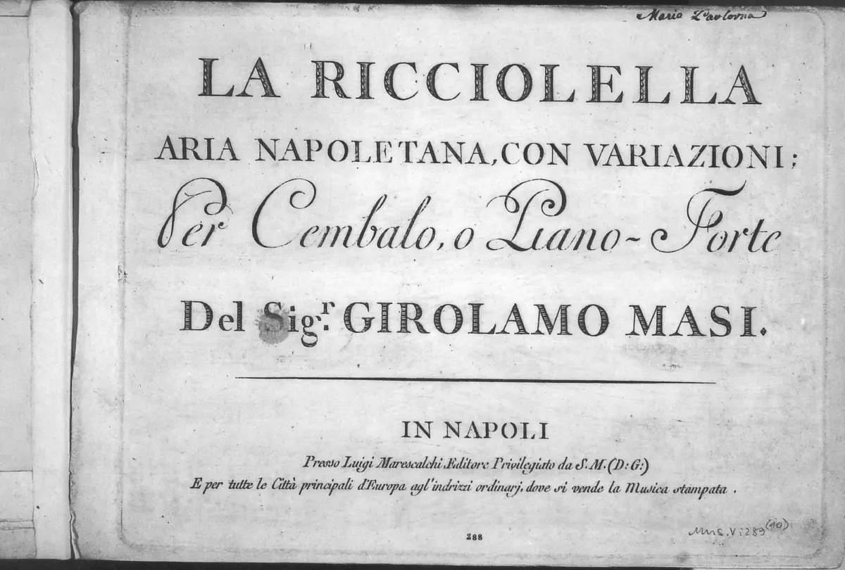 10 Variations on La Ricciolella - Page 1