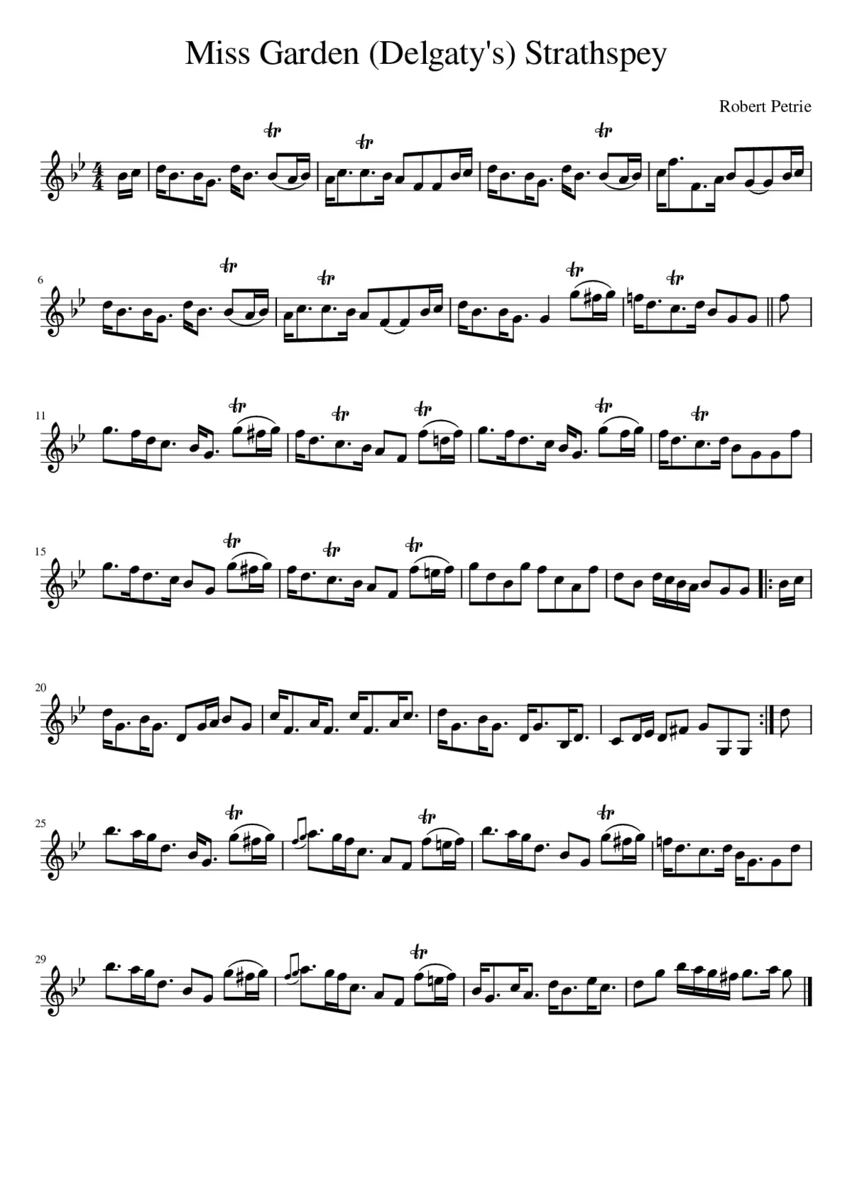 Miss Garden (Delgaty's) Strathspey - Page 1