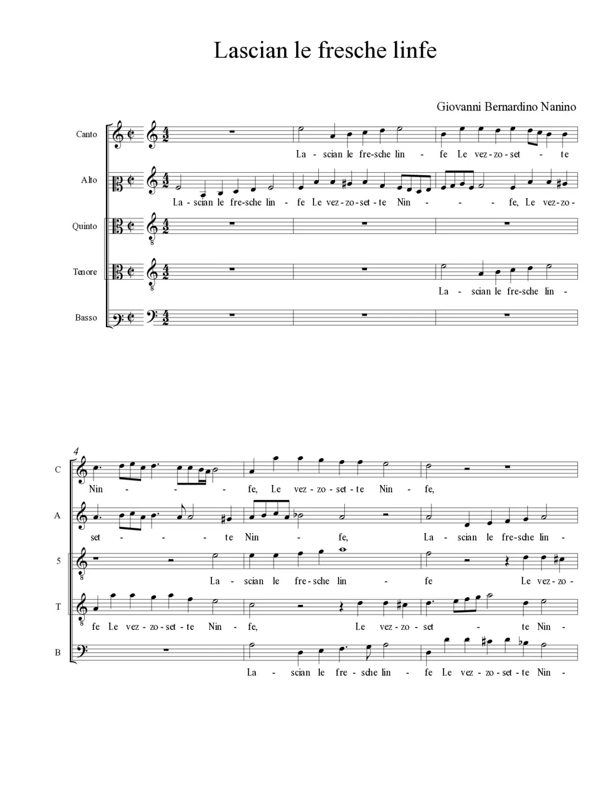 Lascian le fresche linfe - Page 1