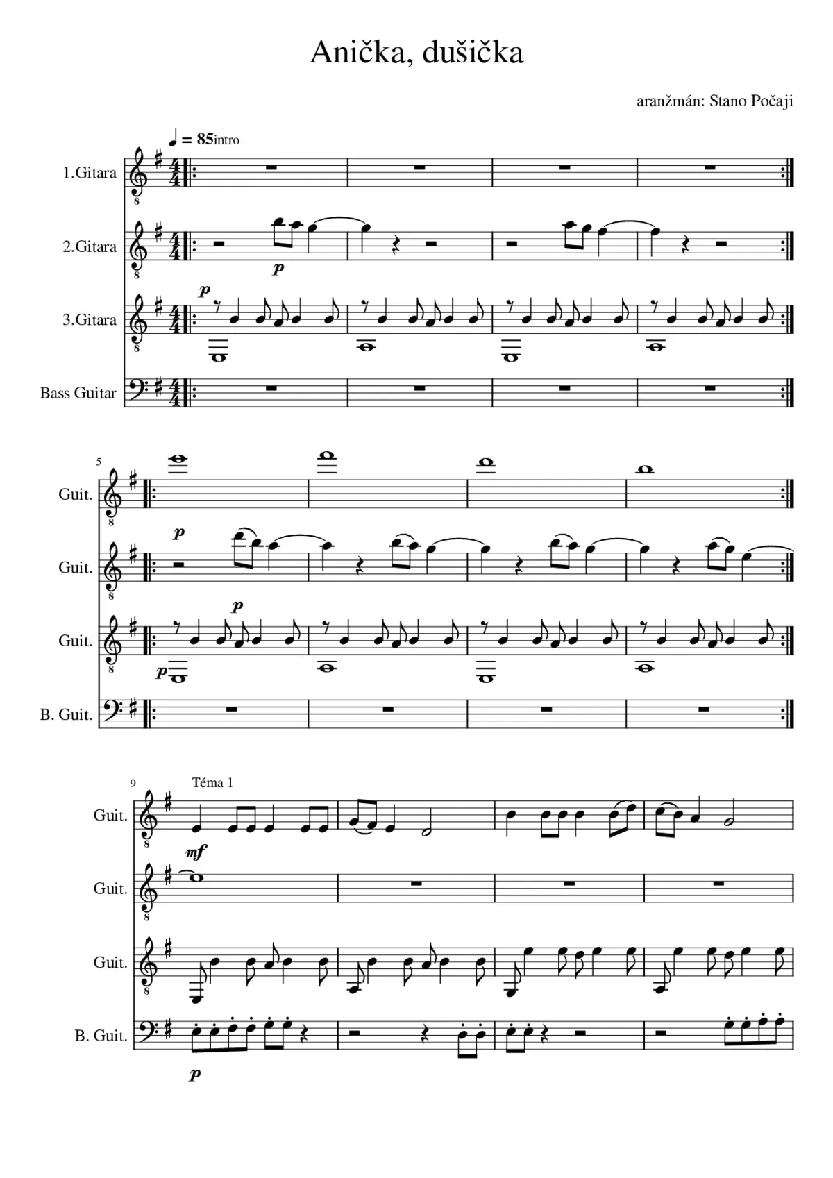 AniÄka DušiÄka Gitarový kvartet - Page 1