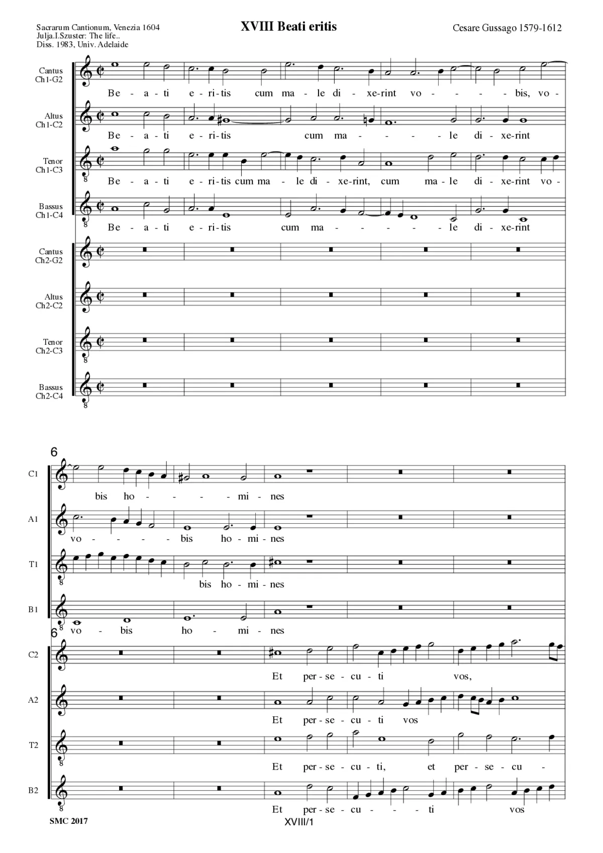 Beati eritis a 8 - Page 1