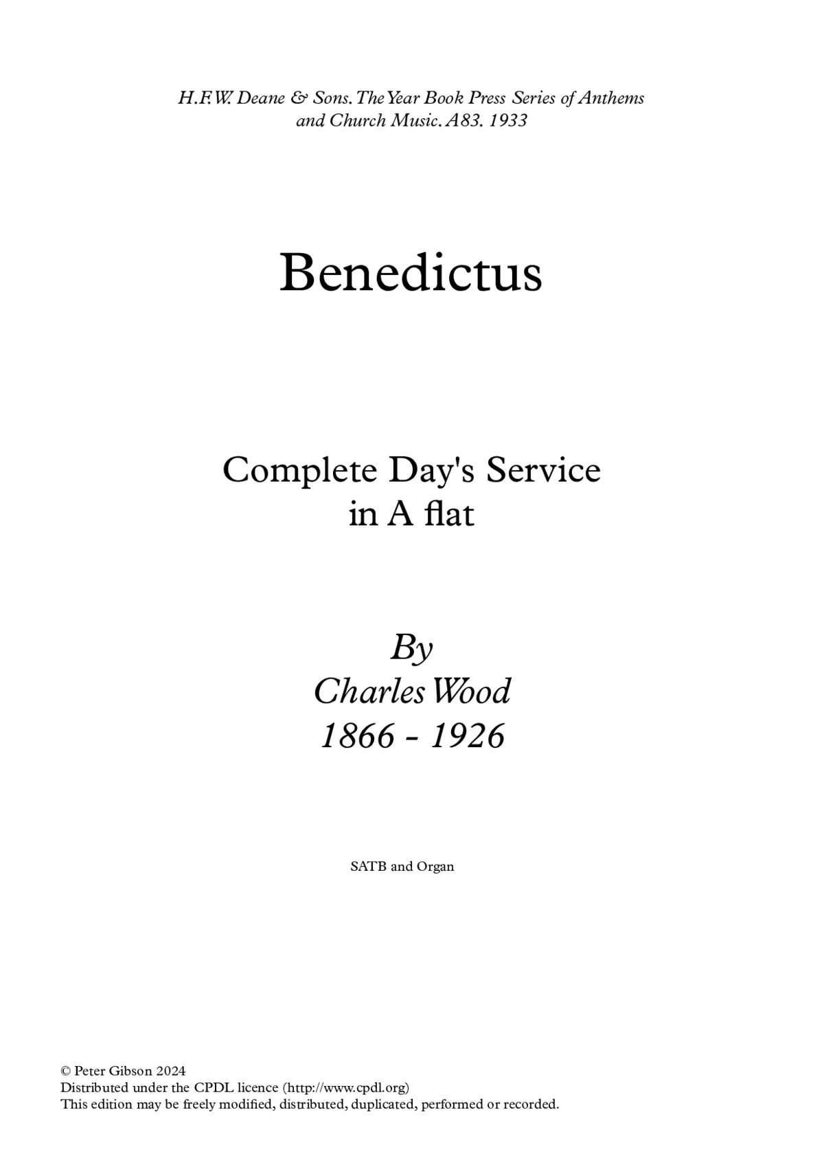 Benedictus in A flat - Page 1