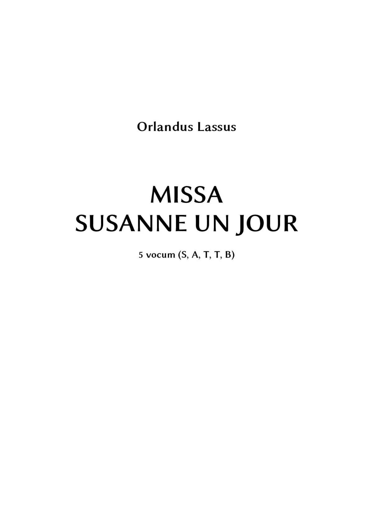 Missa Susanne un jour - Page 1