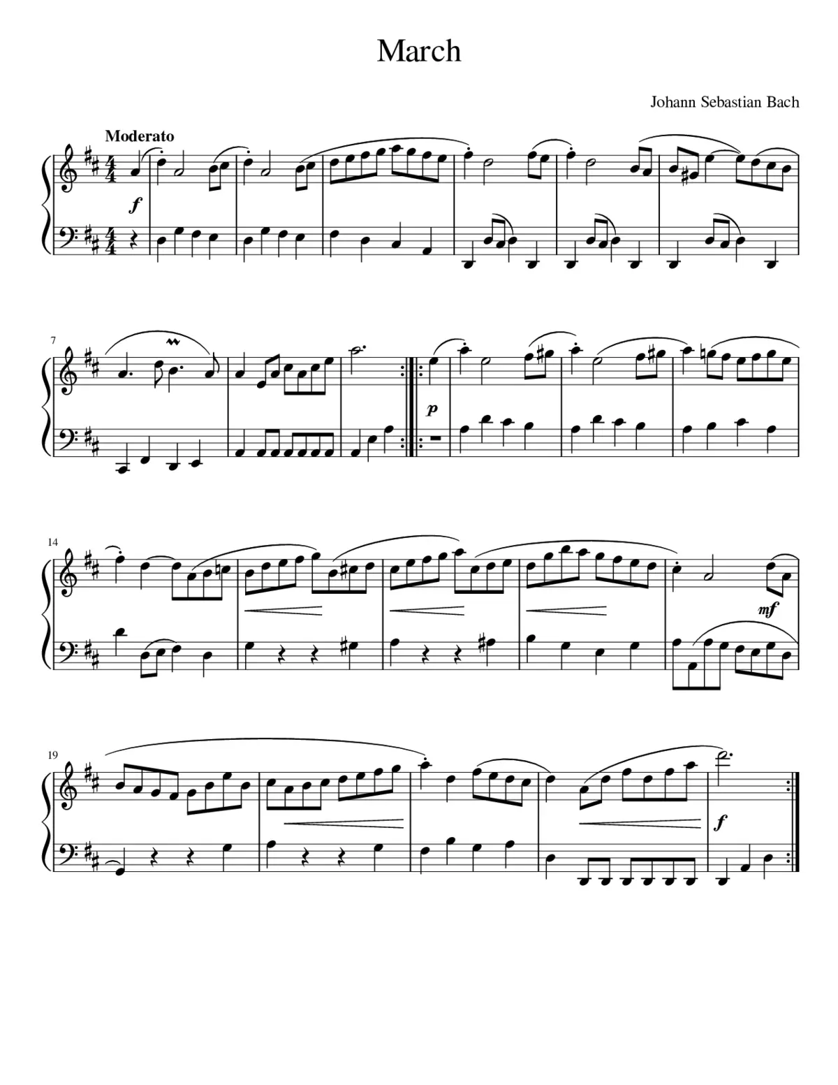 March in D Major - Page 1