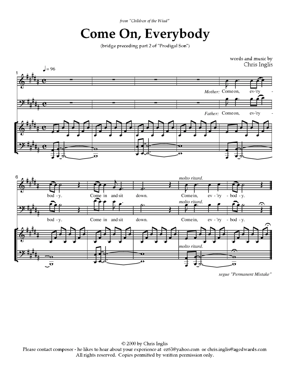 Come on, everybody (from 'Prodigal Son') - Page 1