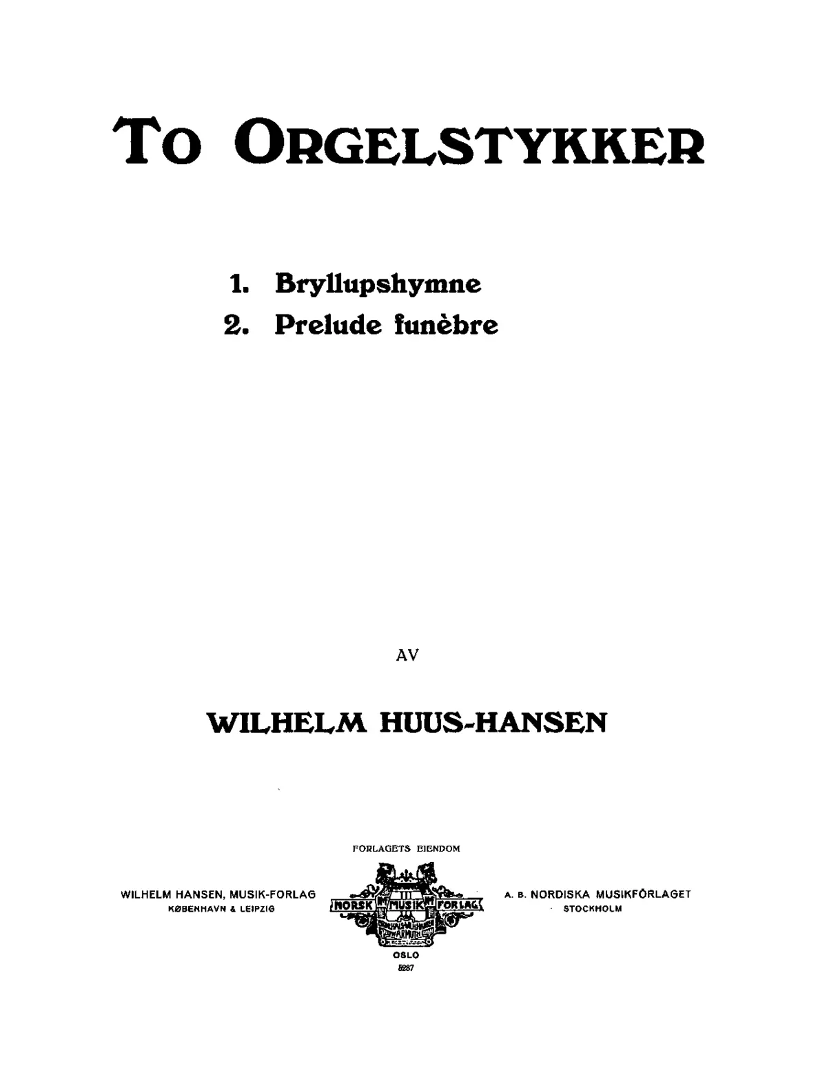 2 Orgelstykker - Page 1