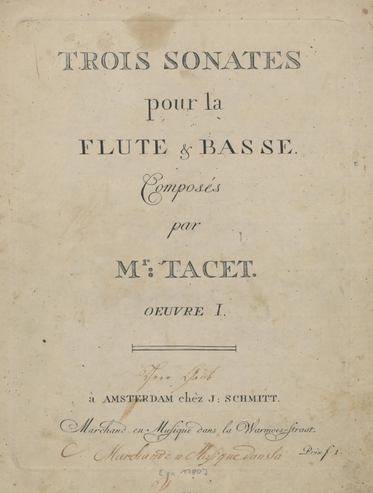 3 Flute Sonatas, Op.1 - Page 1