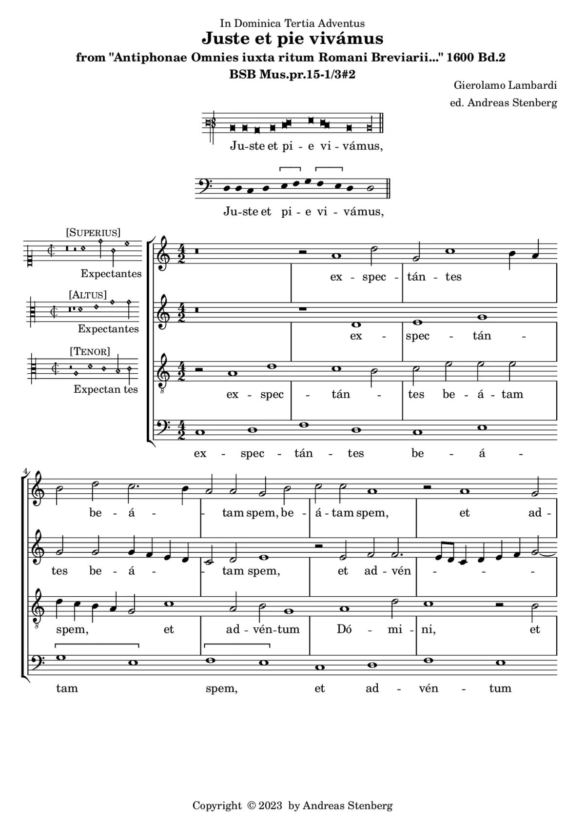 Juste et pie vivámus - Page 1