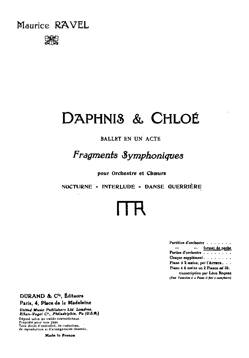 Daphnis et Chloé Suite No.1 - Page 1