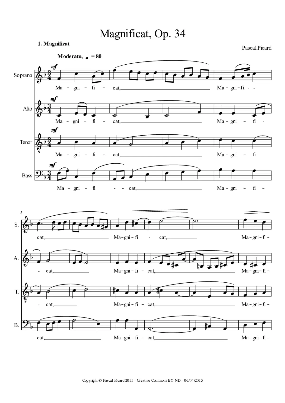 Magnificat, Op. 34 - Page 1