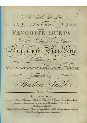 3 Keyboard Duets, Set 6