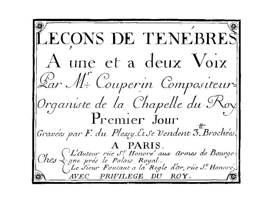 Leçons de ténèbres à une et à deux voix - Page 1