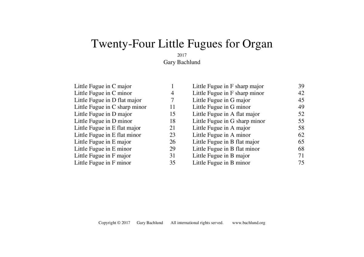 Twenty-Four Little Fugues for Organ - Page 1