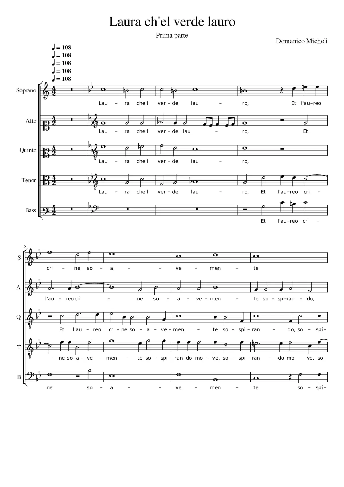 Laura ch'el verde lauro - Page 1