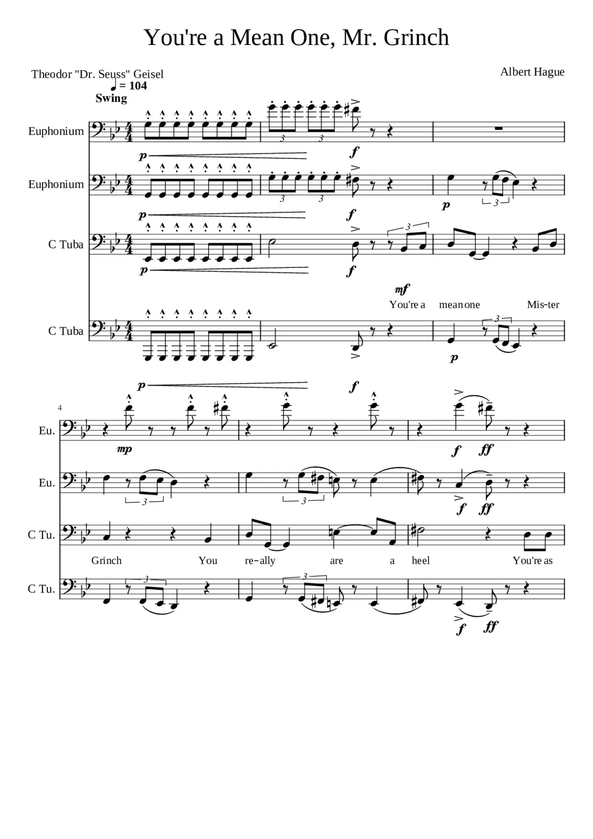 youre a mean one mr grinch - Page 1