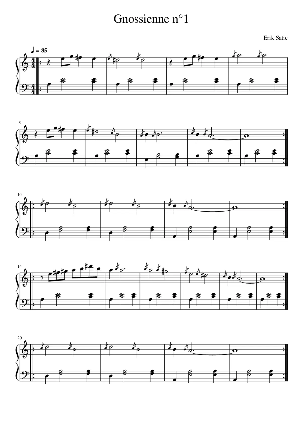 Gnossienne No.1 - Page 1