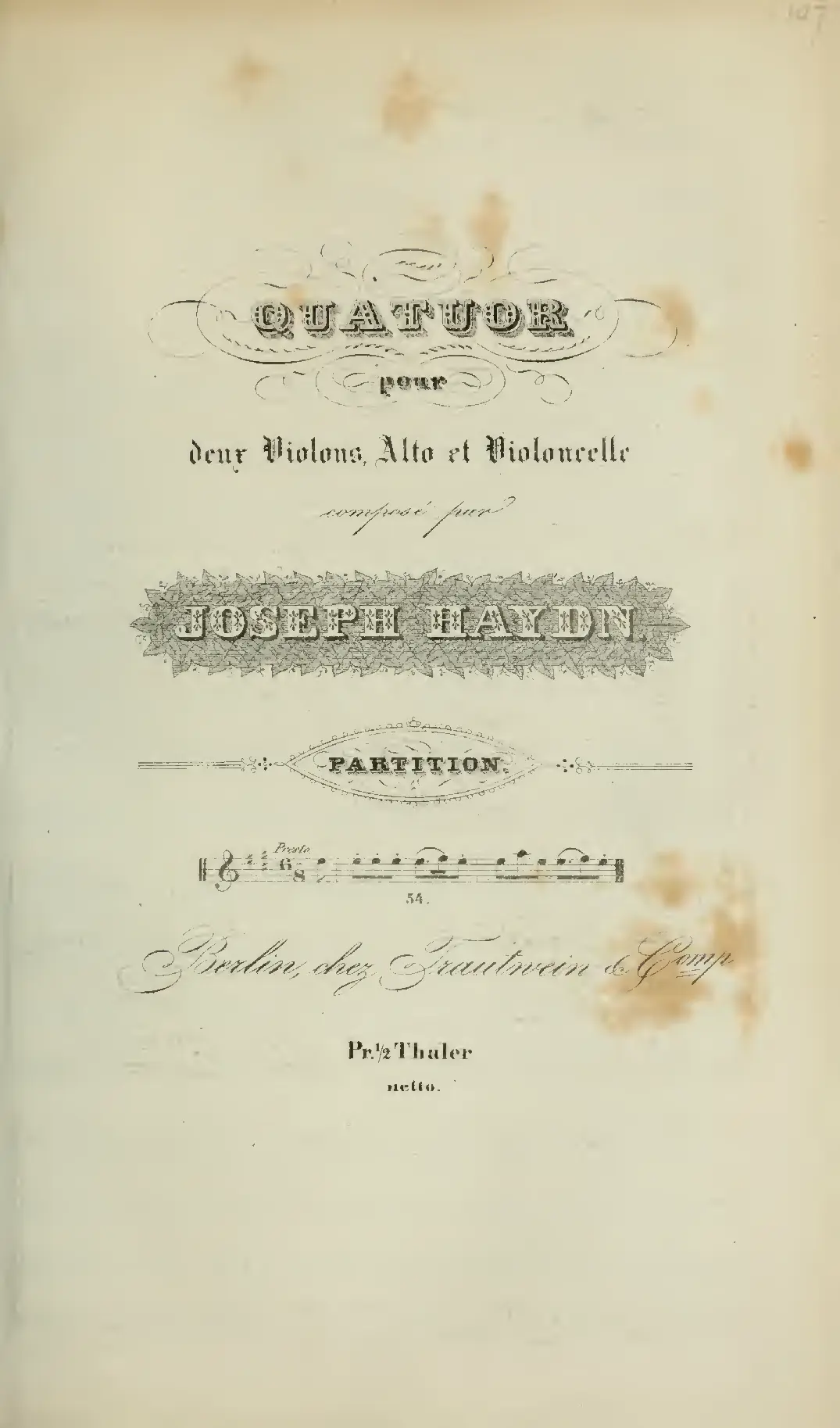 String Quartet in A major - Page 1
