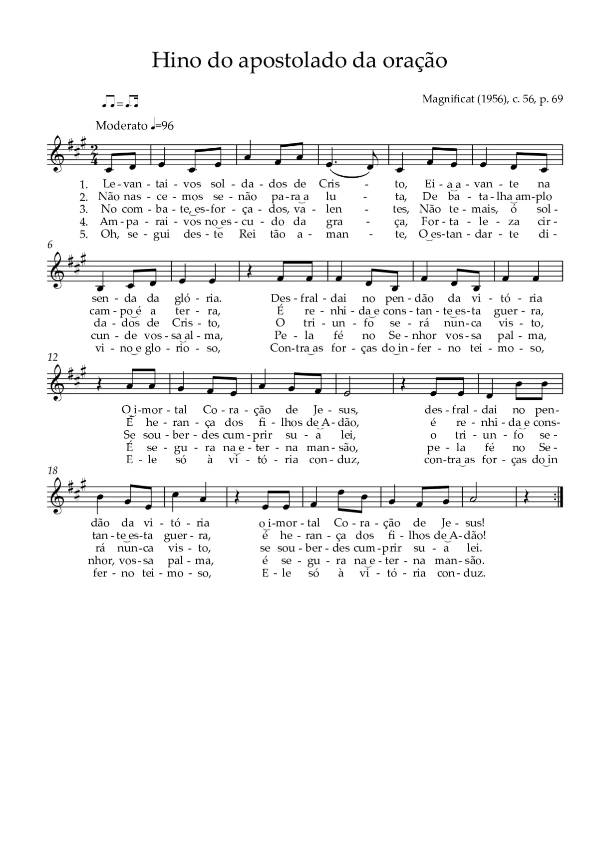 Hino do apostolado da oração - Page 1