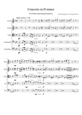 CONCERTO in D Minor For PIANO AND BAND