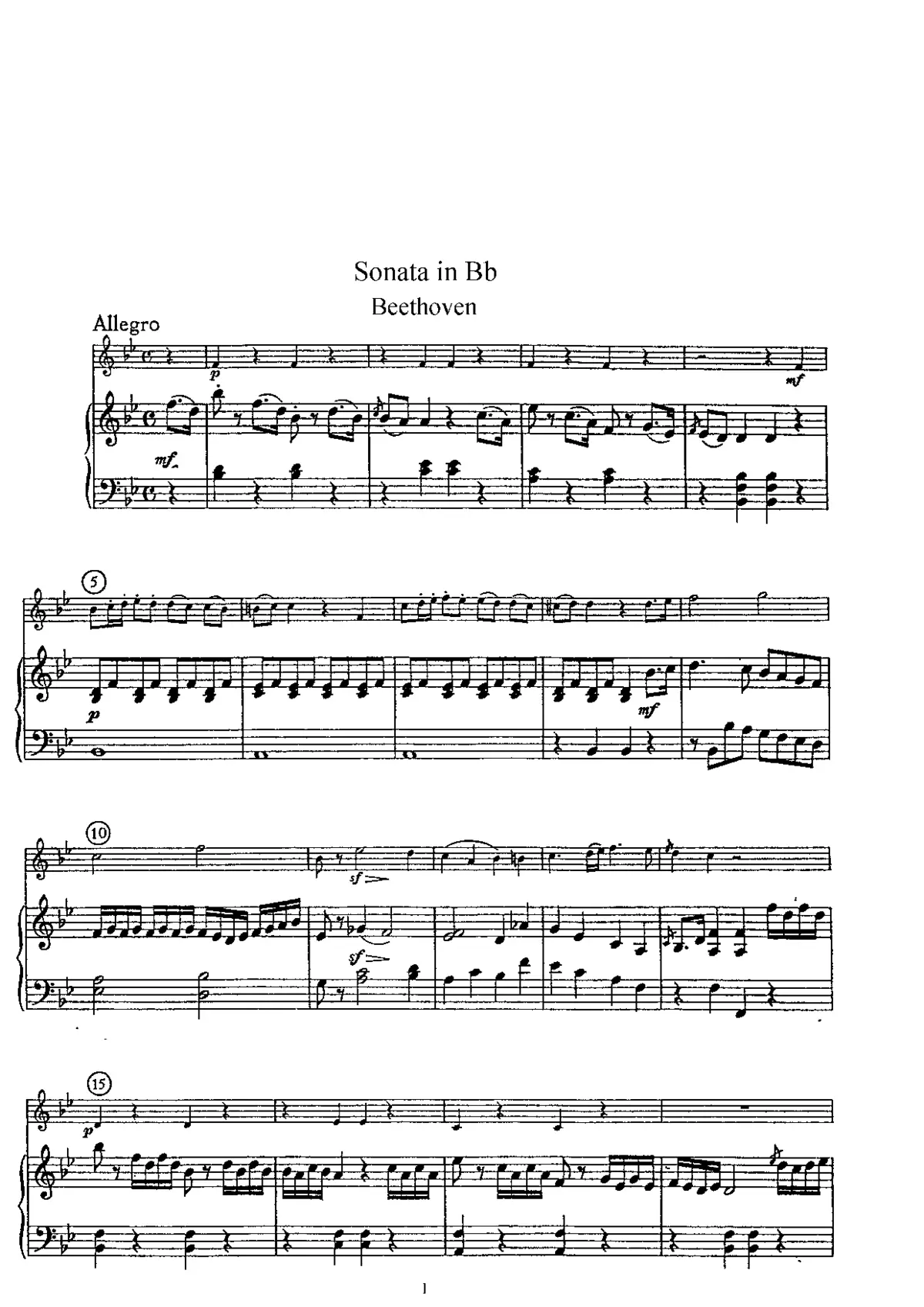 Flute Sonata in B-flat major - Page 1