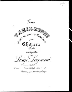 Gran variazioni sopra un motivo tirolese per chitarra solo
