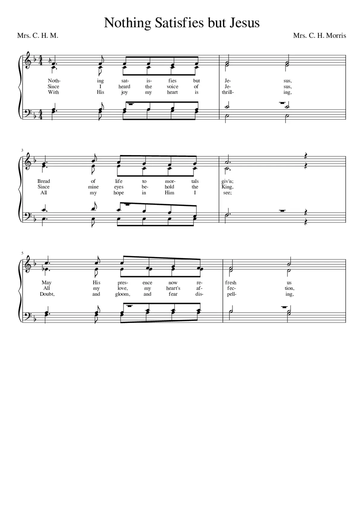 Nothing satisfies but Jesus (Morris) - Page 1