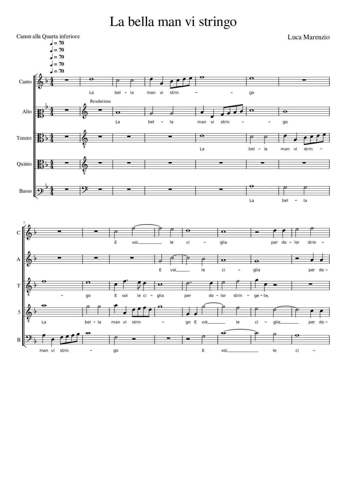 La bella man vi stringo - Page 1