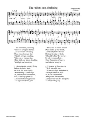 The radiant sun, declining