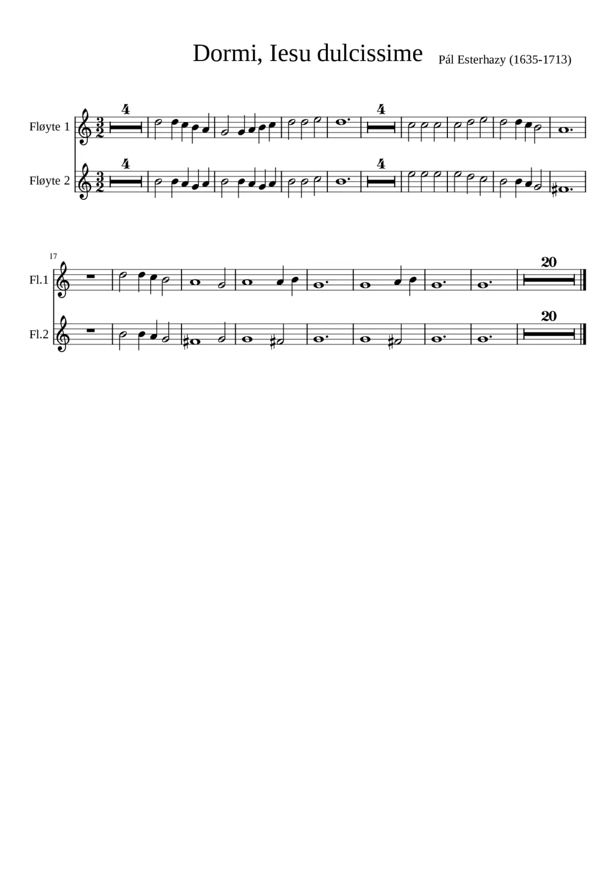 Dormi Iesu dulcissime fløyter - Page 1