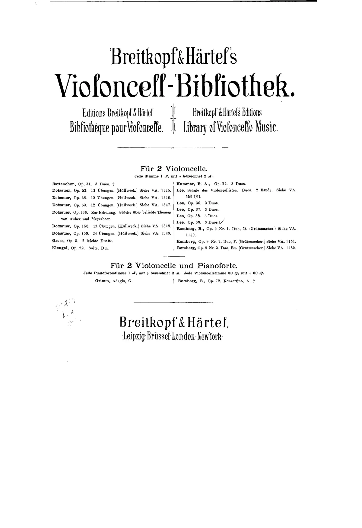 3 Duets for 2 Cellos, Op.39 - Page 1
