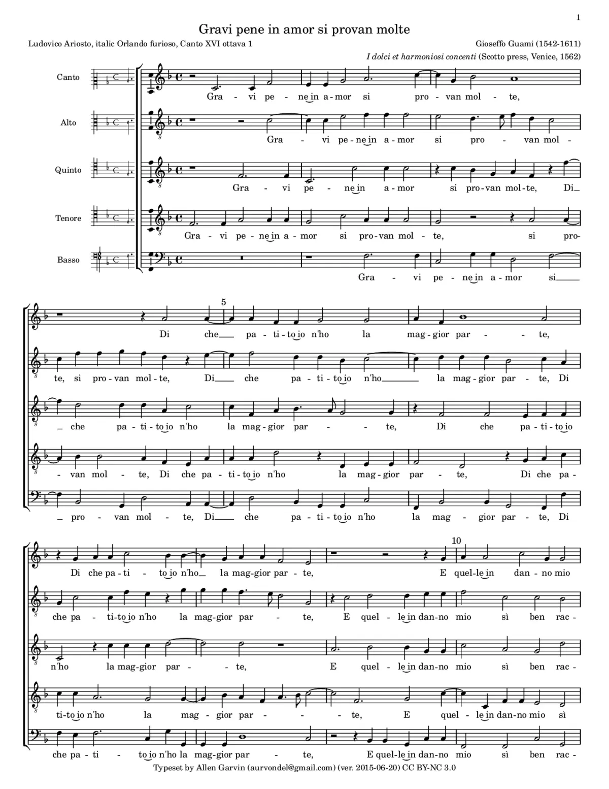 Gravi pene in amor si provan molte - Page 1