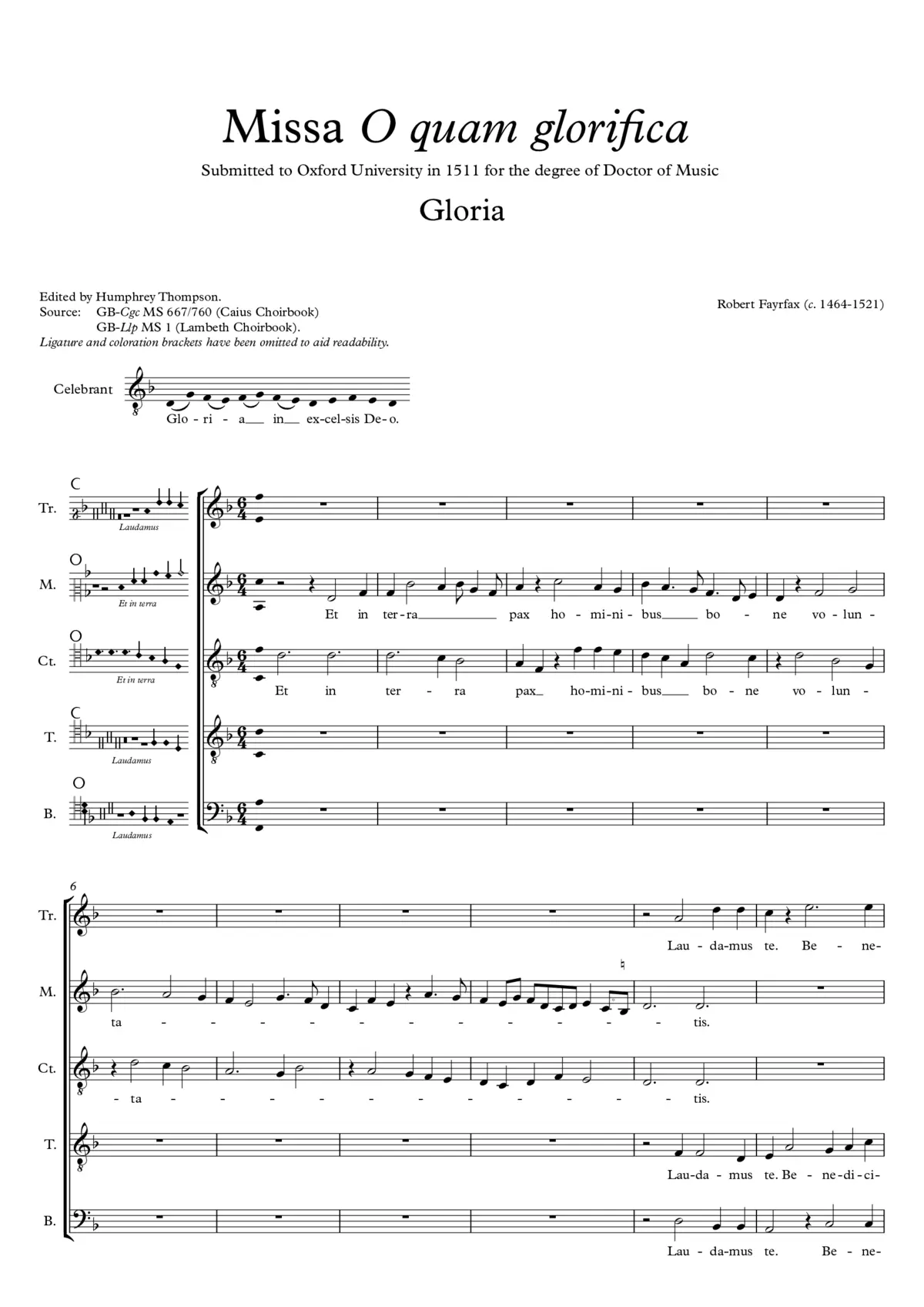 Missa O quam glorifica - Page 1