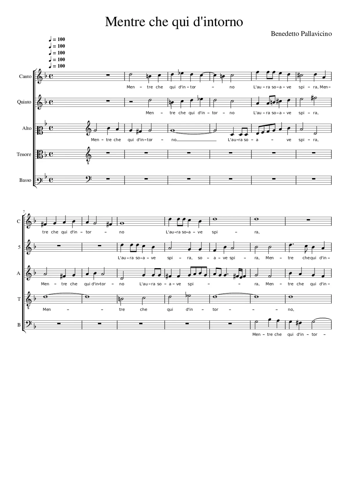 Mentre che qui d'intorno - Page 1