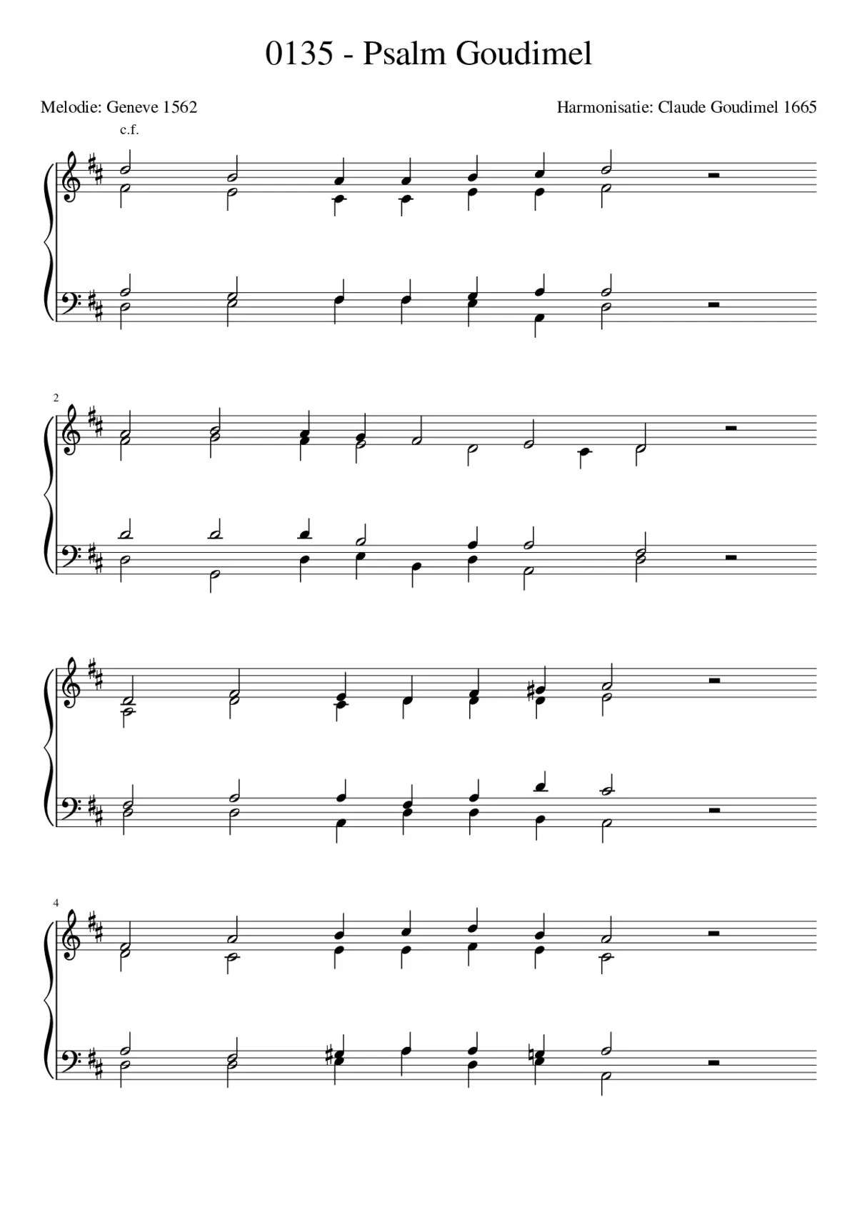 Goudimel Psalms 135 - Page 1