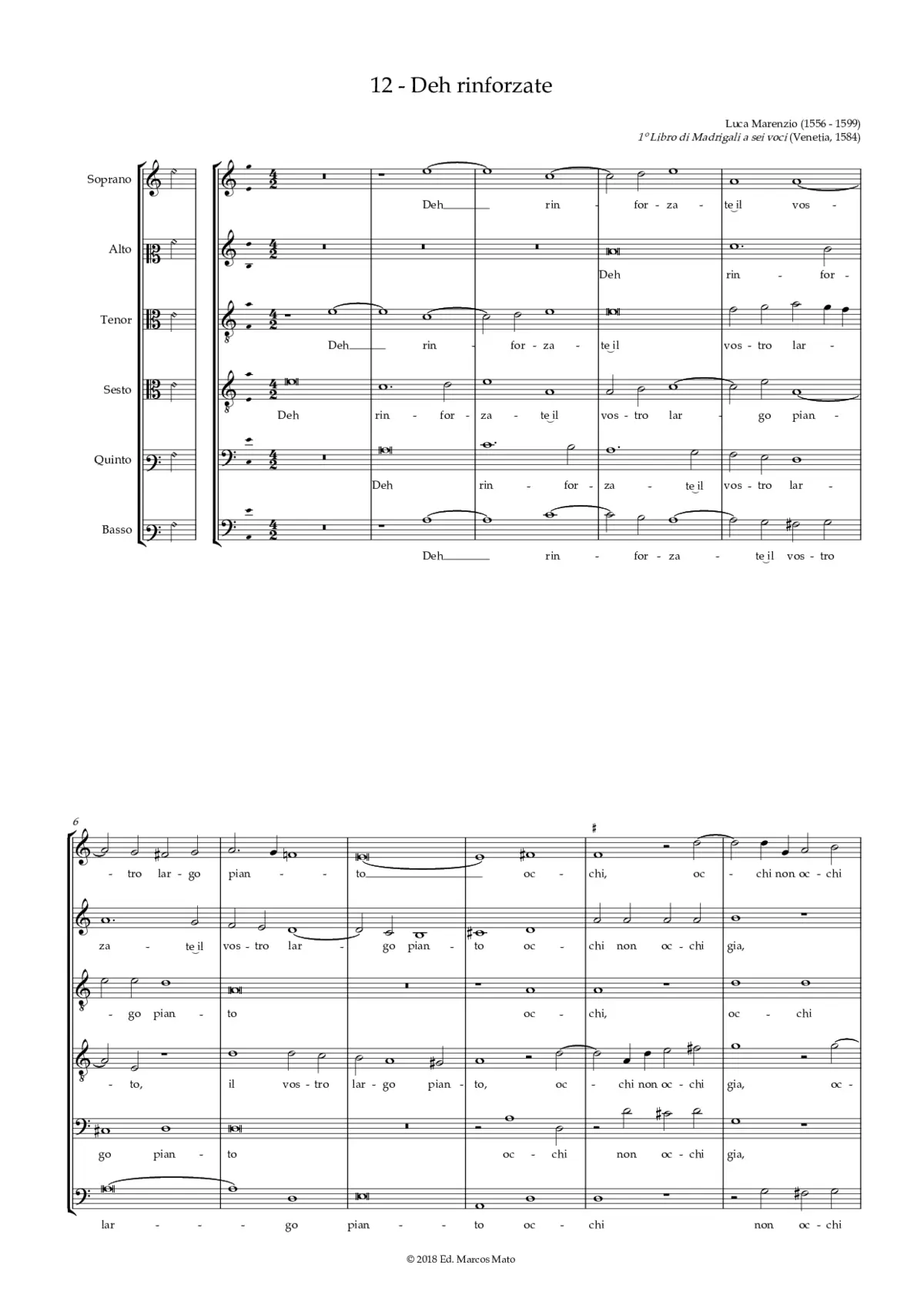 Deh rinforzate il vostro largo pianto - Page 1