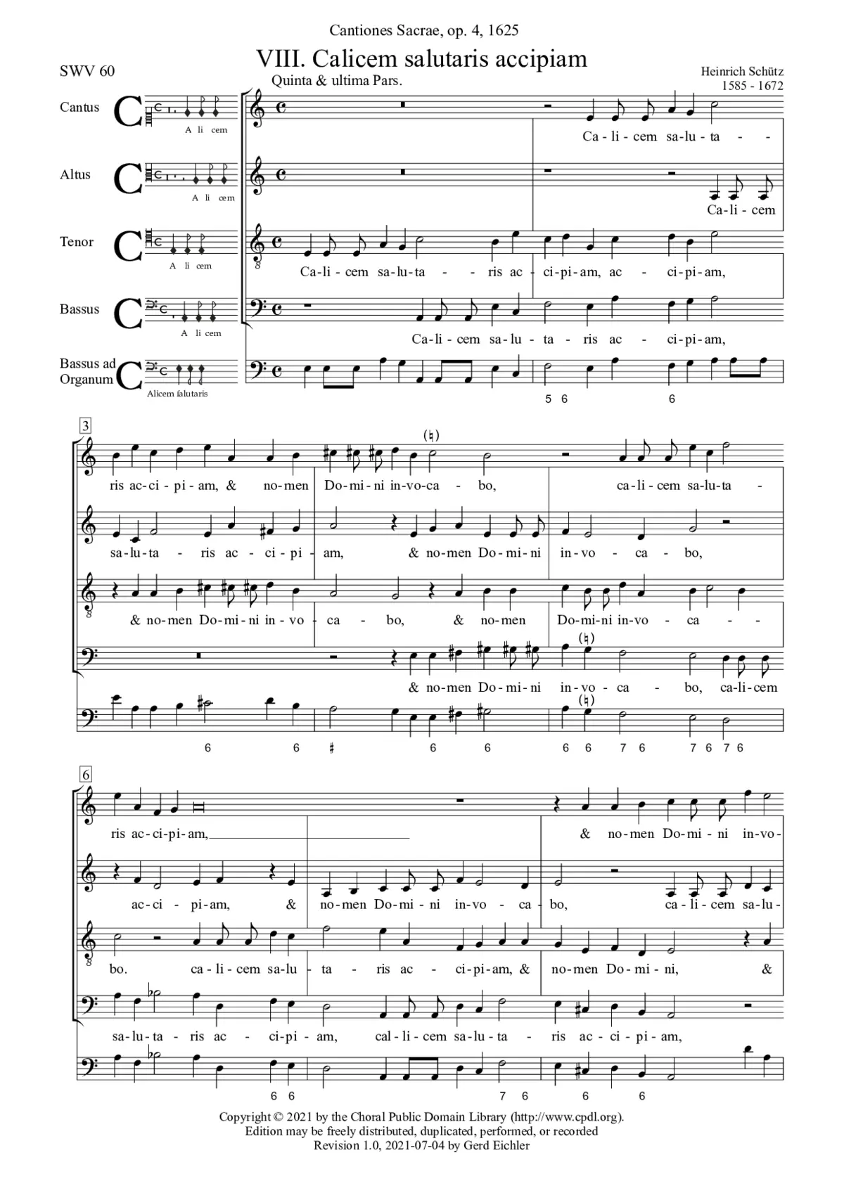 Calicem salutaris accipiam, SWV 60 - Page 1